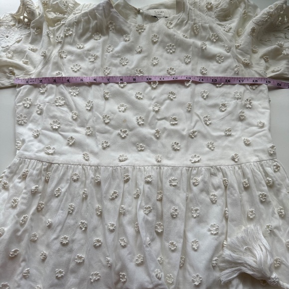 Cami Nyc Womens White Floral Appliqué Long Sleeve Cotton Carolina Mini Dress XS - Picture 15 of 16